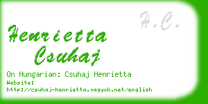 henrietta csuhaj business card